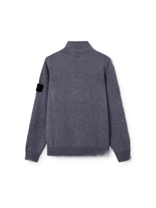 LAMBSWOOL Stone Island Maglione con zip corta e dettagli in feltro Stone Island | K2S155100040S00A3V0M6B